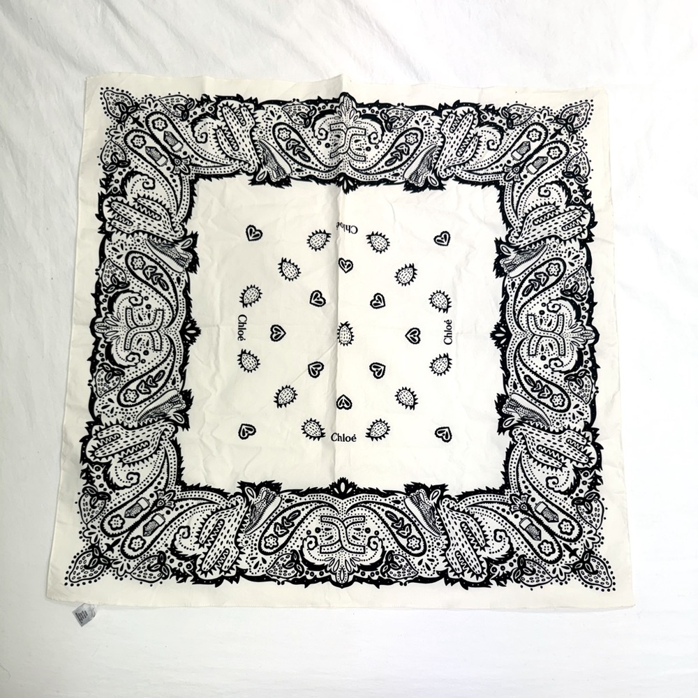 Chloe Navy Paisley Cowboy Print Cotton Bandana Scarf